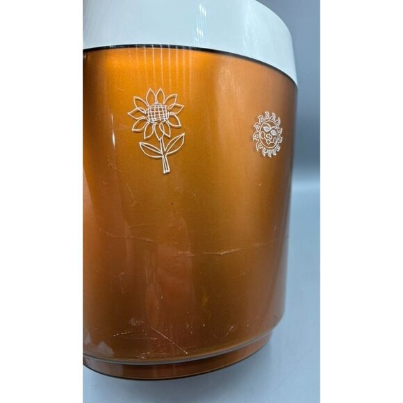 Vtg West Bend Thermo Serve Ice Bucket Copper Tone Insulated Barware - Picture 2 of 9